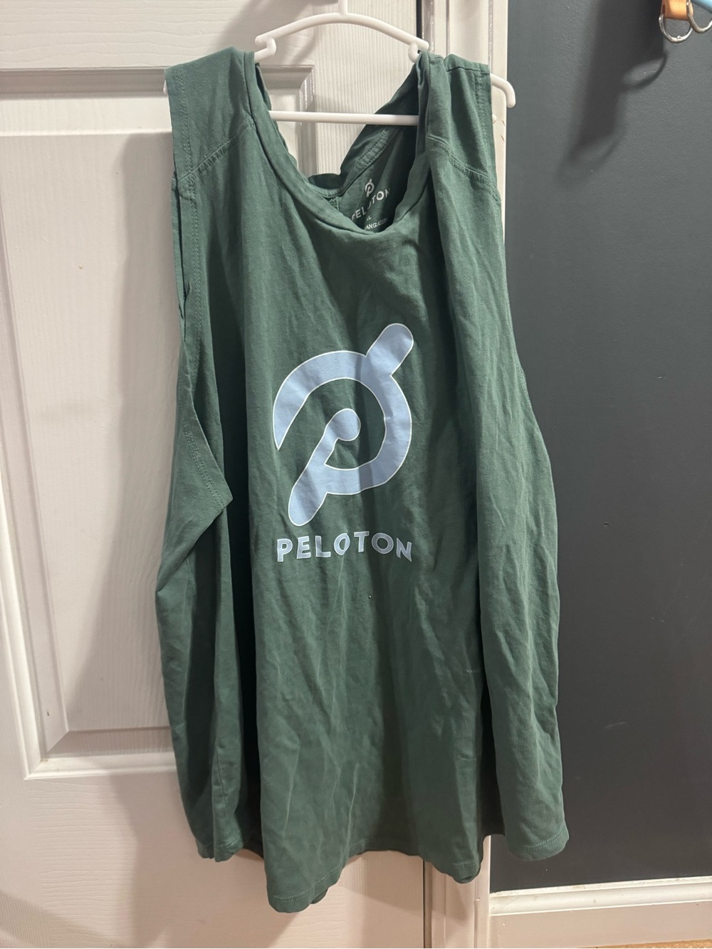 Peloton Forest Green Tank with White Logo